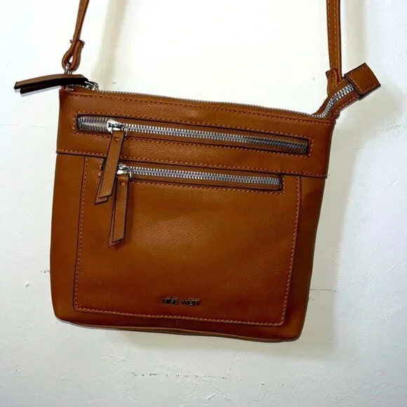 NINE WEST Solid Mocha Brown Crossbody Purse - Picture 2 of 5